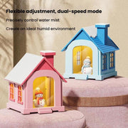 500ML Portable Mini Snow House Humidifier USB Desktop Snowman Colorful Ambient Light Air Humidifiers, Size: Plug-in(Blue)