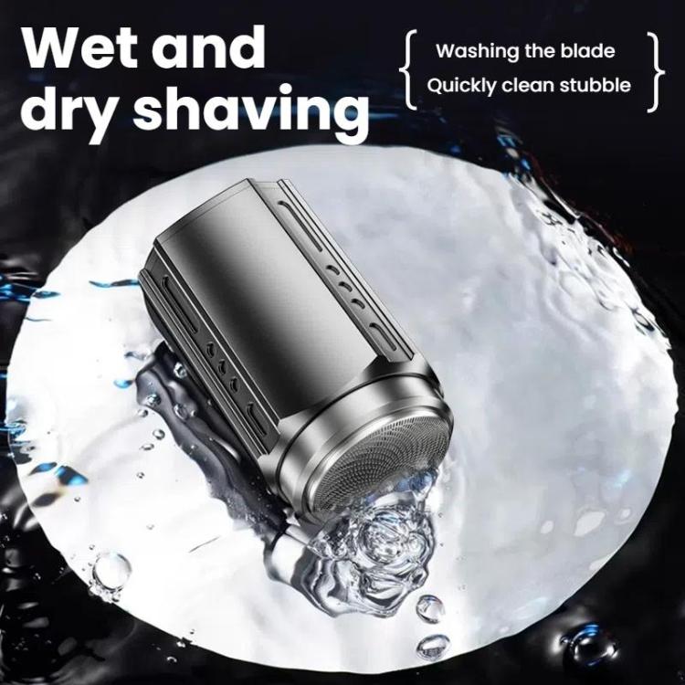 Portable Electric Shaver for Men with LCD Display ��� Travel-Friendly Mini Shaver, USB Type-C Fast Charging, Water-resistant & Washable Design, Style: 6-blade Head Black