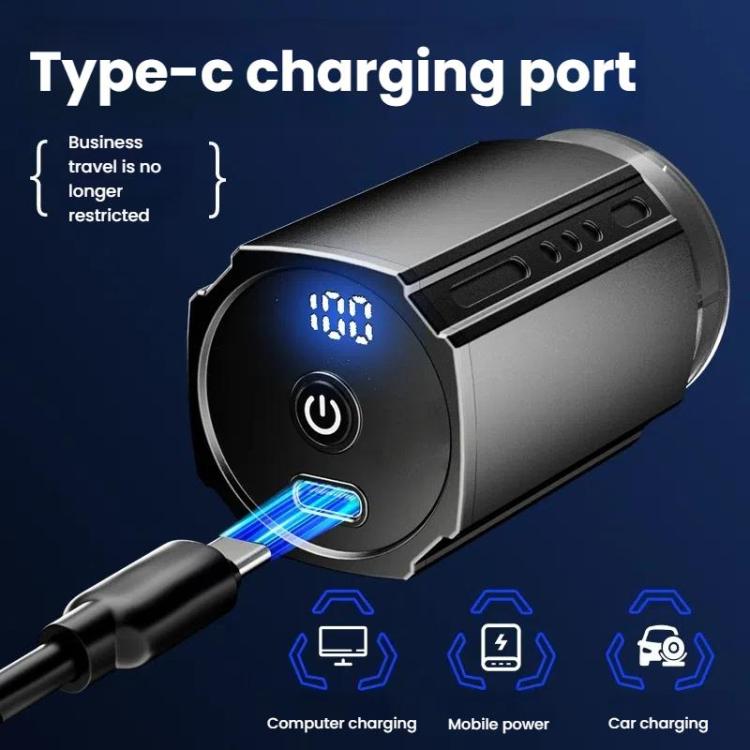 Portable Electric Shaver for Men with LCD Display ��� Travel-Friendly Mini Shaver, USB Type-C Fast Charging, Water-resistant & Washable Design, Style: 6-blade Head Black