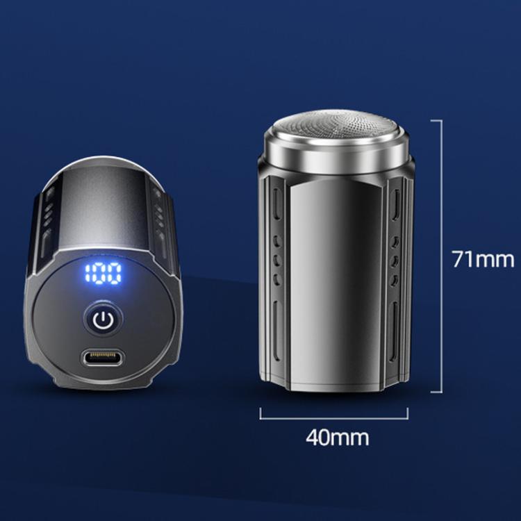 Portable Electric Shaver for Men with LCD Display ��� Travel-Friendly Mini Shaver, USB Type-C Fast Charging, Water-resistant & Washable Design, Style: 6-blade Head Black