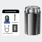Portable Electric Shaver for Men with LCD Display ��� Travel-Friendly Mini Shaver, USB Type-C Fast Charging, Water-resistant & Washable Design, Style: Floating Blade Black