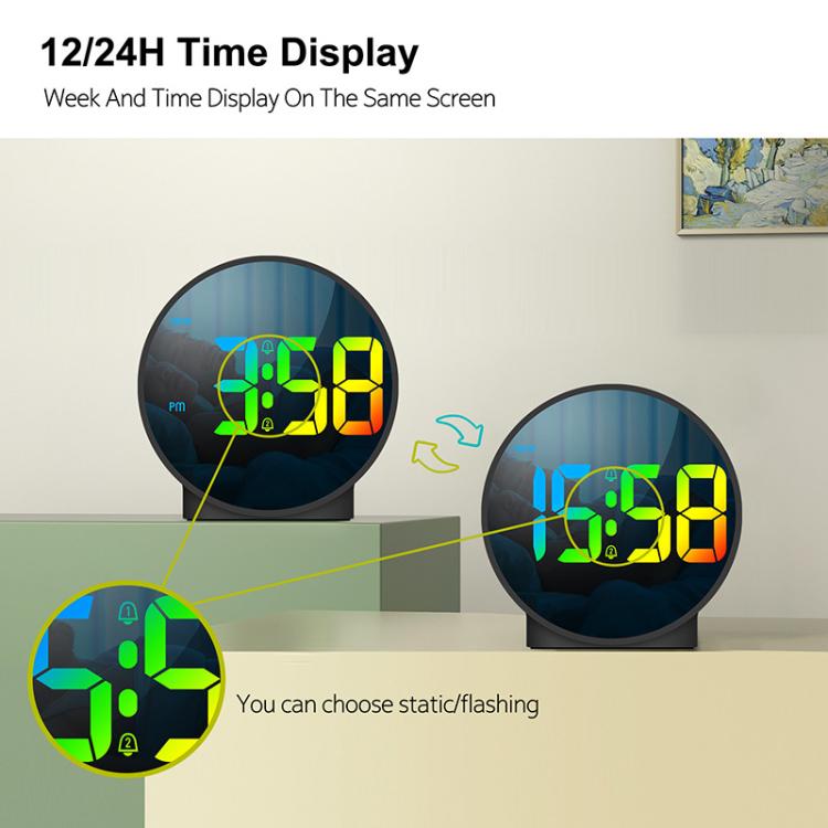 EDUP EH-8816 Simple Digital Electronic Clock Night Light Battery Plug-in Dual Power Mode Alarm Clock(Black Case White Letter)
