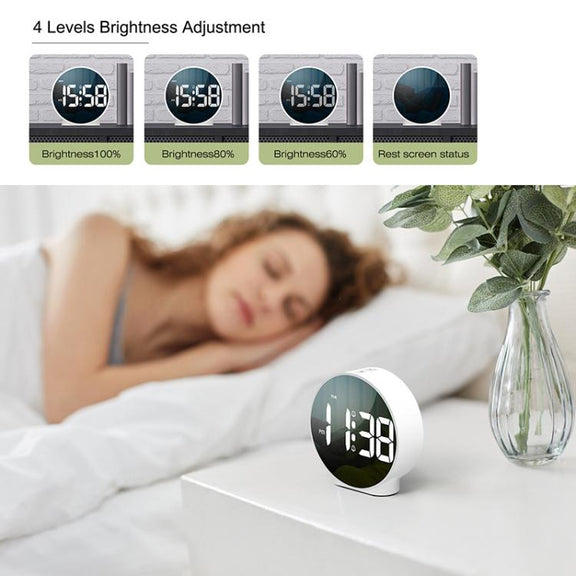 EDUP EH-8816 Simple Digital Electronic Clock Night Light Battery Plug-in Dual Power Mode Alarm Clock(Black Case Colorful Letter)