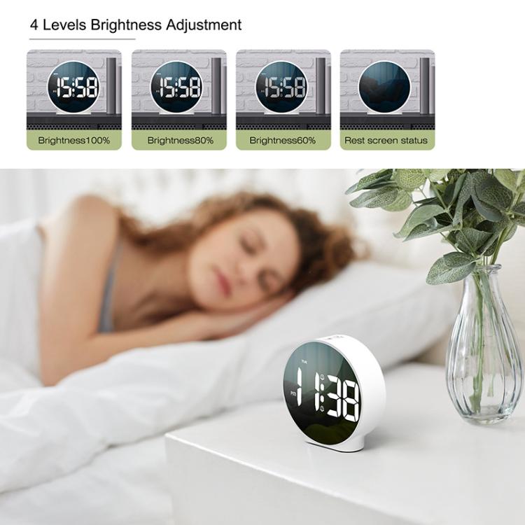 EDUP EH-8816 Simple Digital Electronic Clock Night Light Battery Plug-in Dual Power Mode Alarm Clock(Black Case Colorful Letter)