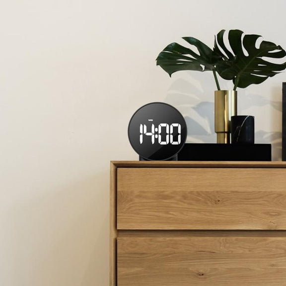 EDUP EH-8816 Simple Digital Electronic Clock Night Light Battery Plug-in Dual Power Mode Alarm Clock(Black Case Colorful Letter)