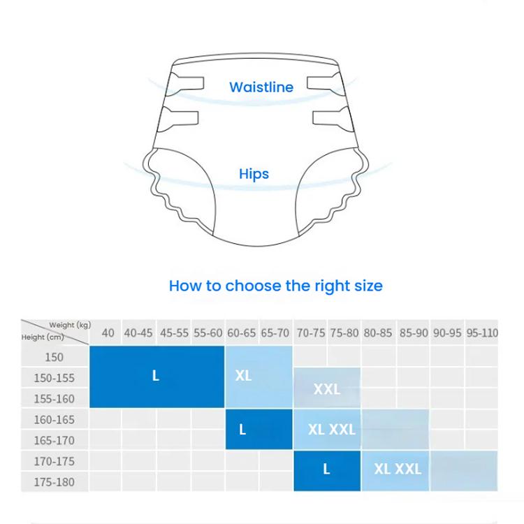 Hexibao Adhesive Adult Diapers, Size: Reinforced L 30pcs