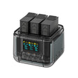 For GoPro HERO13 Black Super Fast Charger Dock Battery Charging Station With OLED Screen Display(Transparent Black) - free shipping - PMC TechLife - Order now!