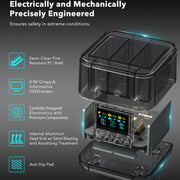 For GoPro HERO13 Black Super Fast Charger Dock Battery Charging Station With OLED Screen Display(Transparent Black)