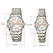 SKMEI Business Casual Watches Diamond Case Luminous Water-resistant Quartz Watch, Style: Women Silver Case Blue Dial