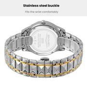 SKMEI Business Casual Watches Diamond Case Luminous Water-resistant Quartz Watch, Style: Women Silver Case Blue Dial