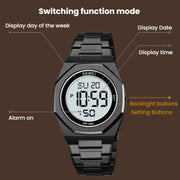 SKMEI 2479 Men Business Casual Multi-Function Chronograph Electronic Watch(Silver)