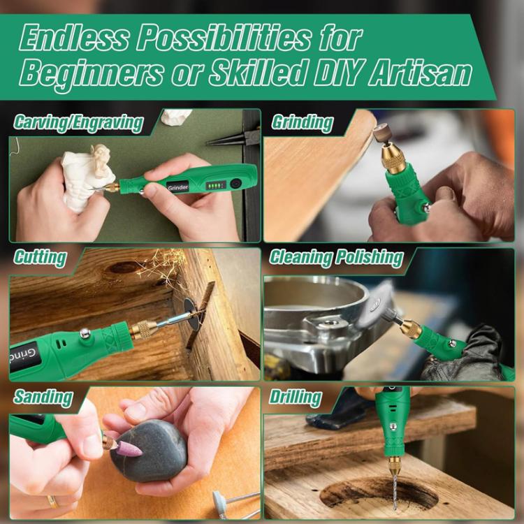 26pcs /Set 5-speed Mini Electric Grinder Micro Drill Metal Glass Ceramic Grinding Carving Cutting And Polishing Tools
