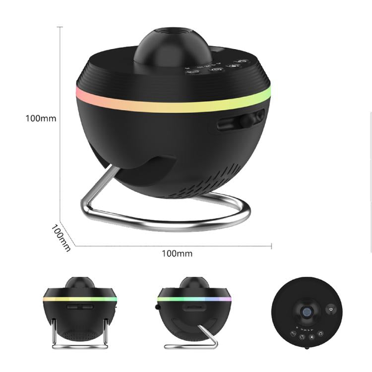 USB Plug-in Space Ball HD Galaxy Projector Lamp Dynamic Meteor Starry Sky Atmosphere Light(Black)