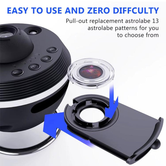 USB Plug-in Space Ball HD Galaxy Projector Lamp Dynamic Meteor Starry Sky Atmosphere Light(Black)