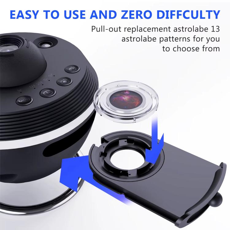 USB Plug-in Space Ball HD Galaxy Projector Lamp Dynamic Meteor Starry Sky Atmosphere Light(Black)