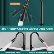 Kitchen Universal Faucet Extender Sink Connector Spout Swivel Faucet Splash Guard(Gray)