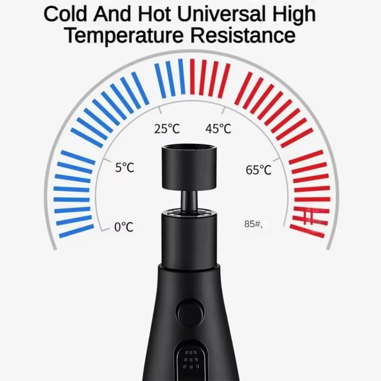 Kitchen Universal Faucet Extender Sink Connector Spout Swivel Faucet Splash Guard(Black)