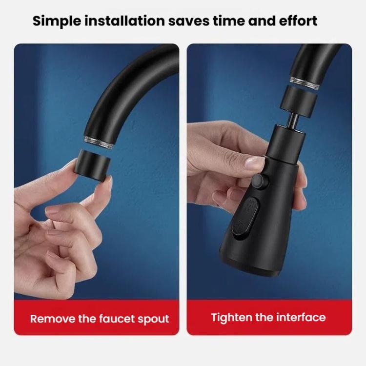 Kitchen Universal Faucet Extender Sink Connector Spout Swivel Faucet Splash Guard(Gray)