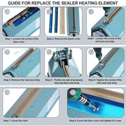 5pcs /Pack Impulse Sealer Spare Repair Parts Heat Seal Strips Replacement 200mm