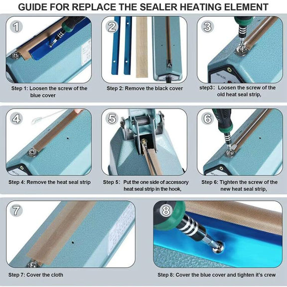 5pcs /Pack Impulse Sealer Spare Repair Parts Heat Seal Strips Replacement 200mm