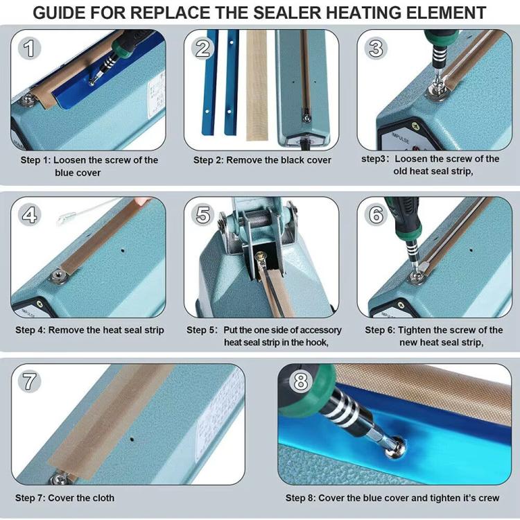 5pcs /Pack Impulse Sealer Spare Repair Parts Heat Seal Strips Replacement 300mm
