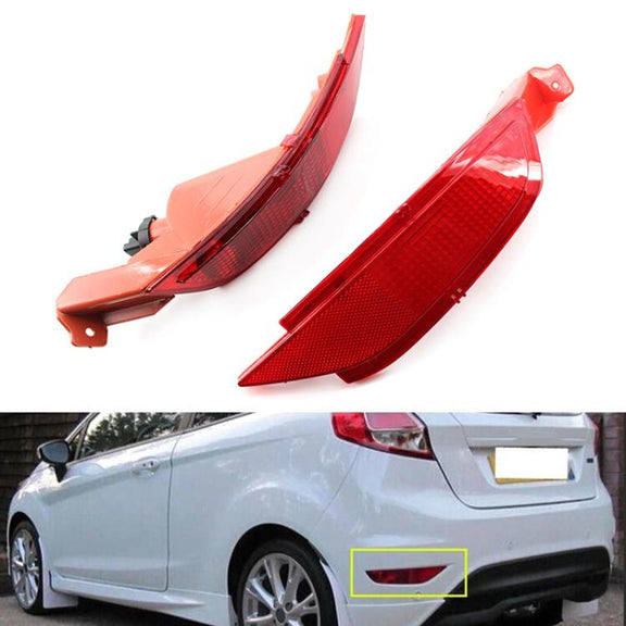 For Ford Fiesta 2009-2015 Hatchback Rear Bumper Fog Lights Tail Lamp Reflector OE 8A6115500AB, Style: Red Left
