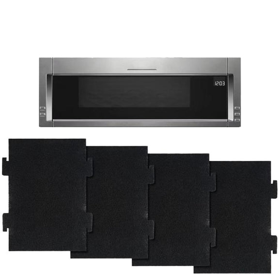 4pcs /Pack Microwave Filter Cotton For KitchenAid KMLS311HBL/ Whirlpool YKMLS311 YWML55011, WML75011