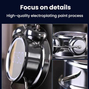 12/24H LED Screen Alarm Clock Loud Metal Clock With Night Light Plug-In Children Clock(White)