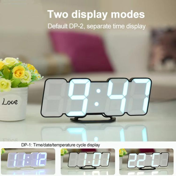 RGB Color Changing 3D Digital Clock With Voice Control, Adjustable Brightness, Temperature Display & Remote, Spec: Upgraded Humidity Black