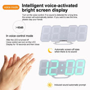 RGB Color Changing 3D Digital Clock With Voice Control, Adjustable Brightness, Temperature Display & Remote, Spec: Upgraded Humidity Black