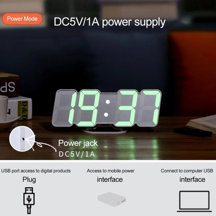 RGB Color Changing 3D Digital Clock With Voice Control, Adjustable Brightness, Temperature Display & Remote, Spec: Ordinary Black