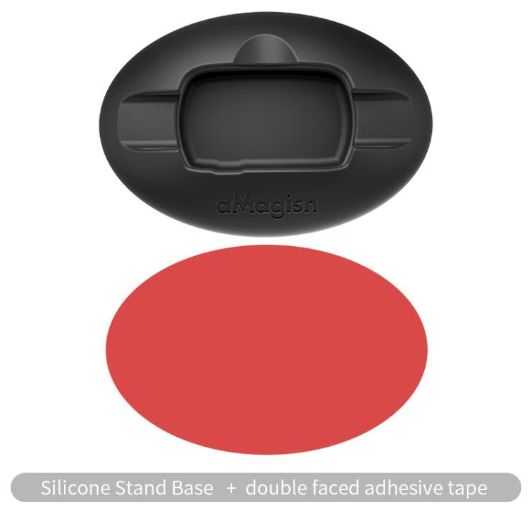 For Insta360 X5 / X4 aMagisn Silicone Base Desktop Stand Car Dashboard Holder(Black)