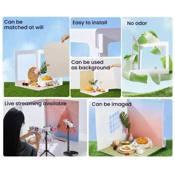 19pcs /Set 3D Shooting Background Board Live Broadcast Product Photography Props, Size: 60cm