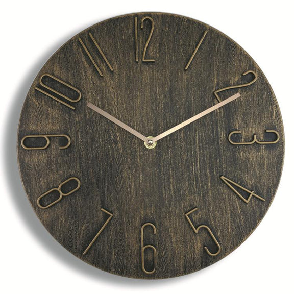 12 Inch Frameless Minimalist Wall Clock Silent Modern Quartz Clock for Living Room, Bedroom, Kitchen, Color: Gold Bronze