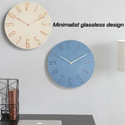 12 Inch Frameless Minimalist Wall Clock Silent Modern Quartz Clock for Living Room, Bedroom, Kitchen, Color: Retro Silver