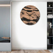 12-inch Imitation Wood Grain Texture Decorative Wall Clock Silent Quartz Clock Holiday Gift HR-CMW20