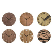 12-inch Imitation Wood Grain Texture Decorative Wall Clock Silent Quartz Clock Holiday Gift HR-CMW16