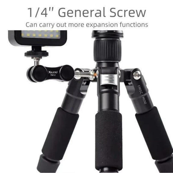 XILETU FM5C-MINI Adjustable 16.5-51cm Aluminum Tripod with 26mm Ball Head 6kg Load Capacity for 360-degree Panoramic Shooting