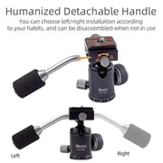 XILETU FM5C-MINI Adjustable 16.5-51cm Aluminum Tripod with 26mm Ball Head 6kg Load Capacity for 360-degree Panoramic Shooting