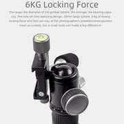 XILETU FM5C-MINI Adjustable 16.5-51cm Aluminum Tripod with 26mm Ball Head 6kg Load Capacity for 360-degree Panoramic Shooting