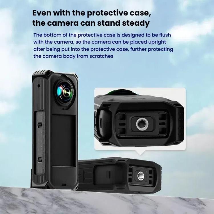 For Insta360 X5 Camera Silicone Cover Case With Lens Cap Shockproof Protective Shell(Black)