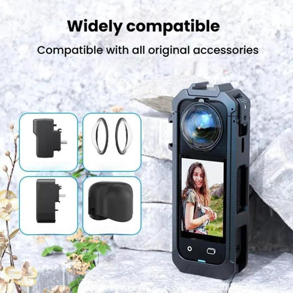 For Insta360 X5 Plastic Protective Frame Magnetic Quick-Release Camera Cage Expansion Bracket