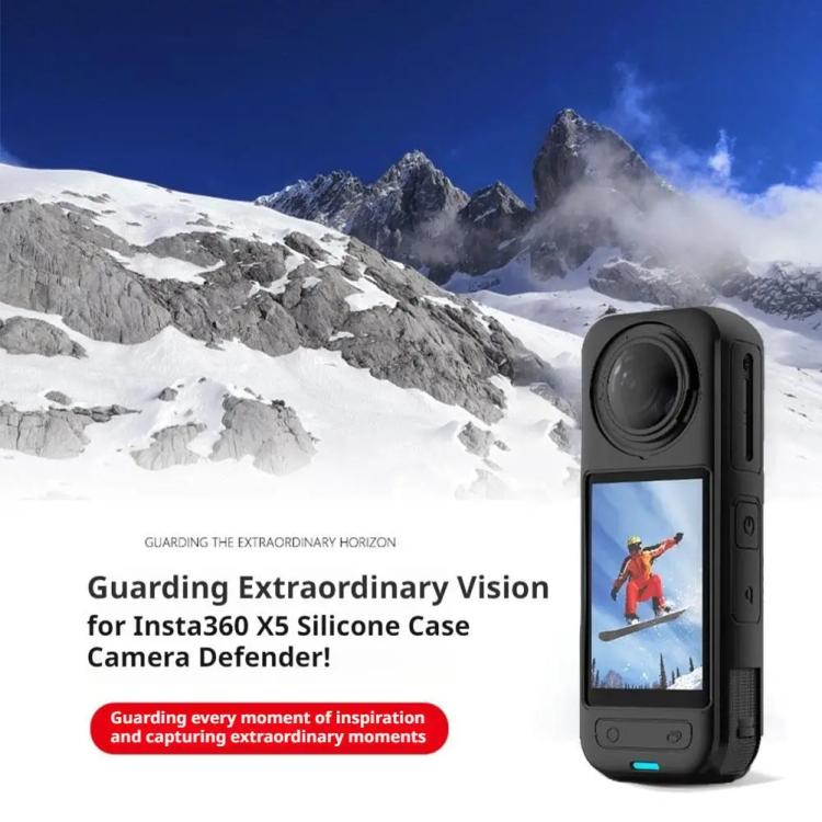 For Insta360 X5 Camera Silicone Case Body Cover Anti-dust and Stain-resistant Protective Shell(Black)