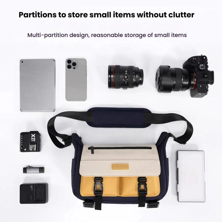 Cwatcun D191 Medium Shoulder Camera Bag Water-resistant Crossbody Microsingle DSLR Camera Messenger Bag