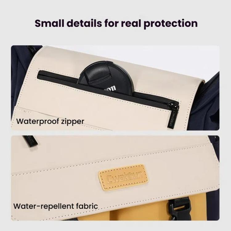 Cwatcun D191 Large Shoulder Camera Bag Water-resistant Crossbody Microsingle DSLR Camera Messenger Bag