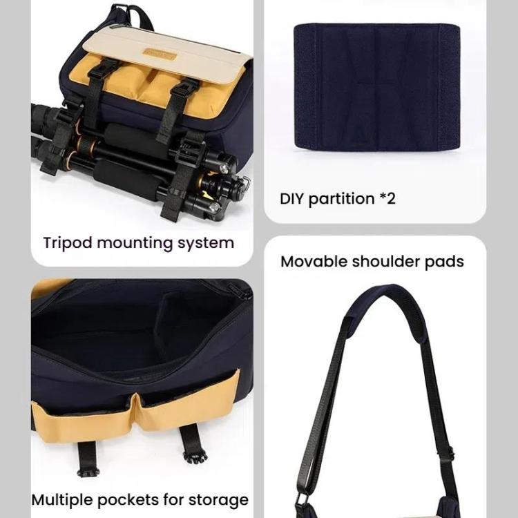 Cwatcun D191 Medium Shoulder Camera Bag Water-resistant Crossbody Microsingle DSLR Camera Messenger Bag