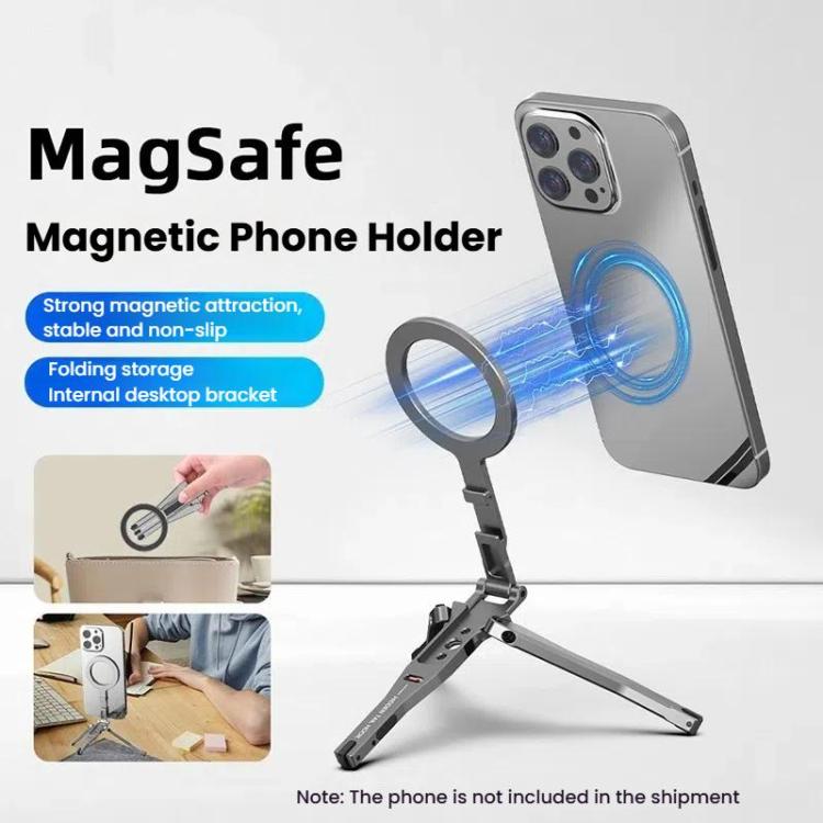 Magsafe Mobile Phone Magnetic Holder Desktop Tripod(Silver Gray)