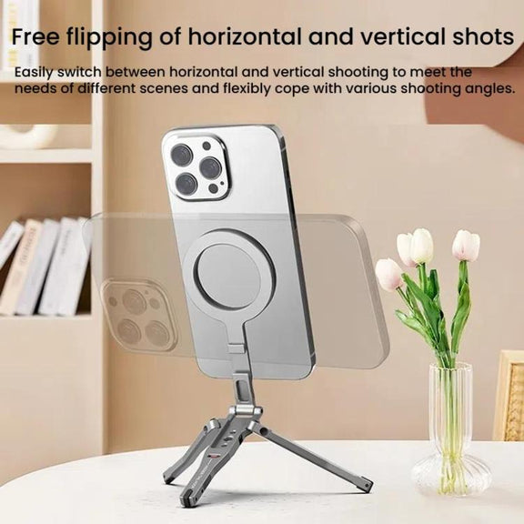 Magsafe Mobile Phone Magnetic Holder Desktop Tripod(Silver Gray)