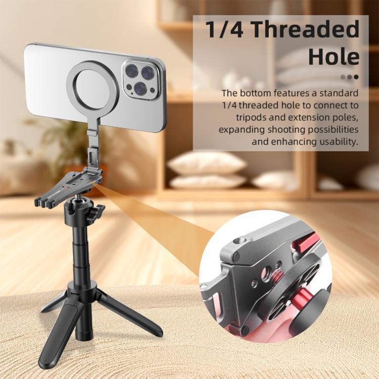 Magsafe Mobile Phone Magnetic Holder Desktop Tripod(Silver Gray)