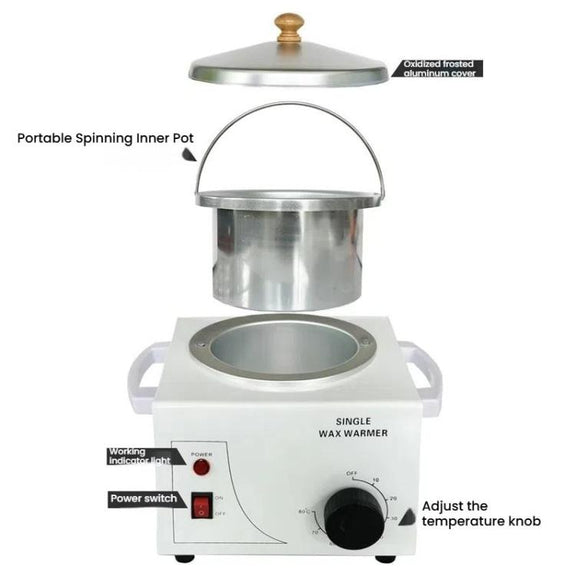 Single Pot Chocolate Melt Machine Temperature Control Hand Wax Machine Hand Heat Stirring Tool(US Plug)
